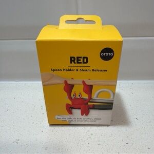 OTOTO Red the Crab Silicone Spoon Holder / Steam Releaser Kitchen Gadget - NEW